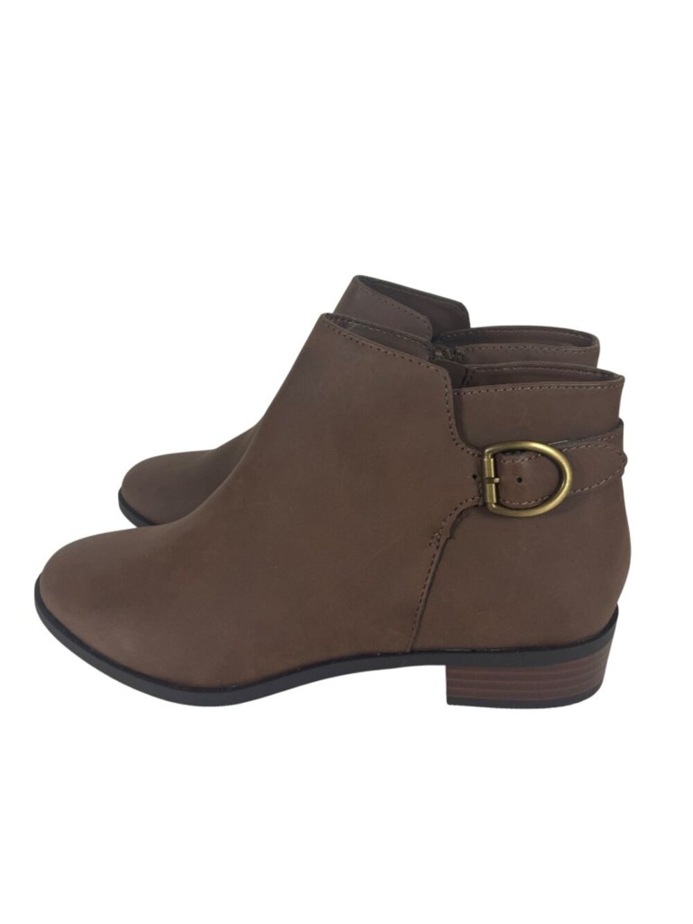 St. John's Bay Rayford Stacked Heel Booties Womens Size 7 M Brown